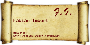 Fábián Imbert névjegykártya